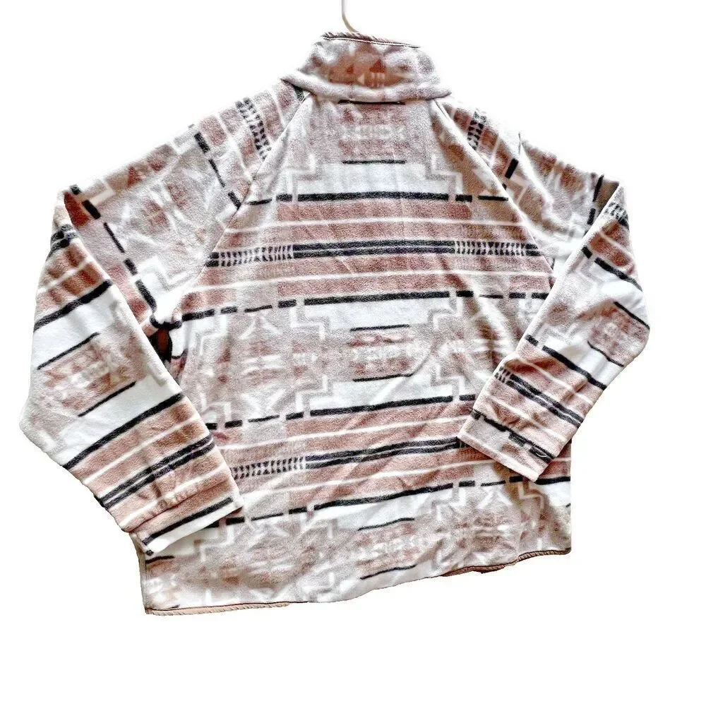 Womens Blue B collection cozy Quilted sweater aztec printed Jacket cowgirl Sz L - Picture 10 of 12